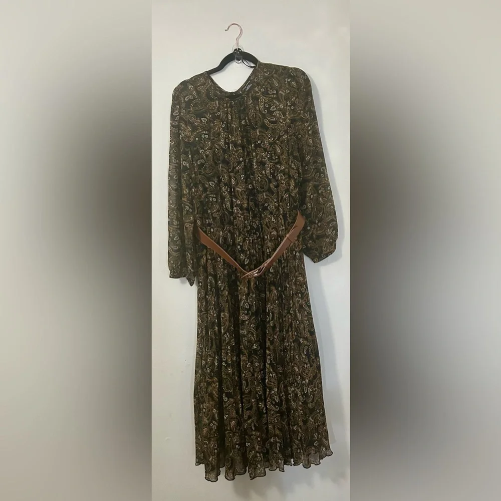 City Chic Black and Brown Paisley A-Line Skirt - Picture 7 of 10